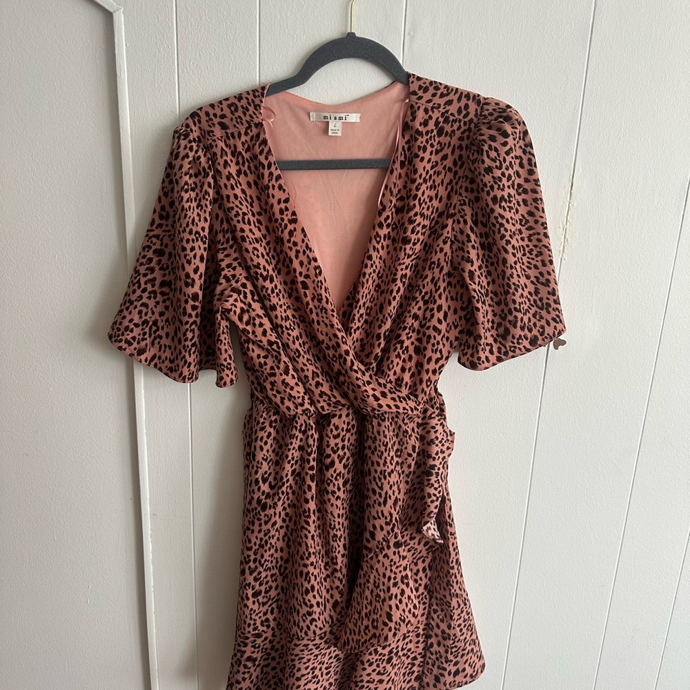 Miami Pink and Black Animal Print Dress